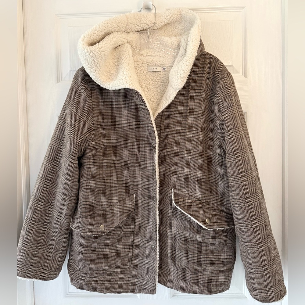 Lush Brand Cozy Jacket Snap Up Hoodie Medium